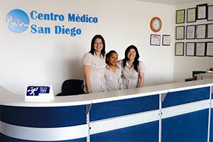 La recepción del Centro Médico San Diego La recepción del Centro Médico San Diego